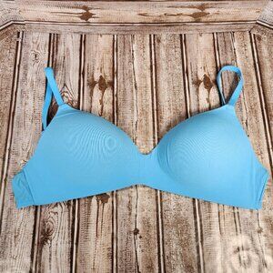 PINK By Victoria's Secret Wireless Wear Anywhere 36D Wirefree Push-Up Blue Bra